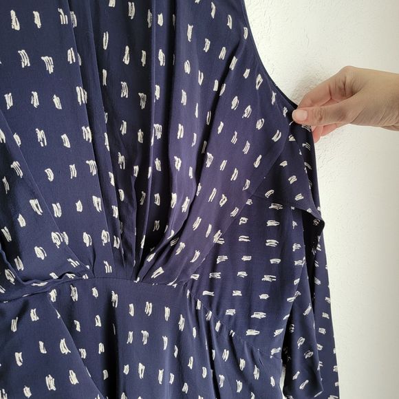 MM LaFleur The Samantha Dress Swipe Print Dark Iris Navy Sleeveless Plus Size 2 - Picture 7 of 7